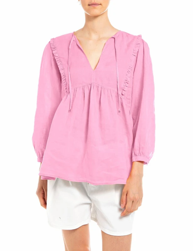 REPLAY Women's W2097 Blouse, 307 Candy Pink, XXS