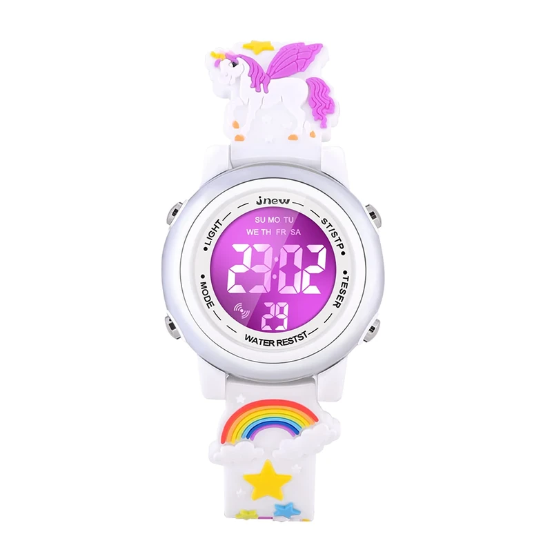 DOTODO Kids Watches for Girls Ages 4-10 - Unicorn Toddler Watches for 3-10 Year Olds - White, Educational Toys for Girls - Xmas & Birthday Gifts - Stocking Stuffers