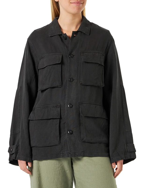 REPLAY Adult W7664R Fine Poly Silky Touch Fabric Jacket, Blackboard 099, XS