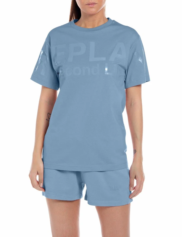 REPLAY Women's W3591f T-Shirt, 276 Blue, XS