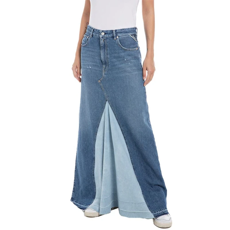 REPLAY Women's W9899 Skirt, 009 Medium Blue, 32W