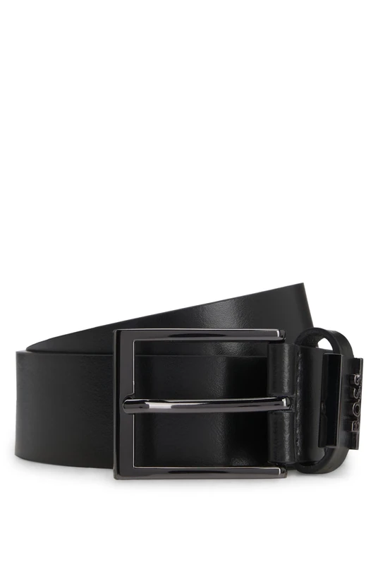 BOSS Mens Cole-Ant Sz35 Logo-hardware belt in Italian leather