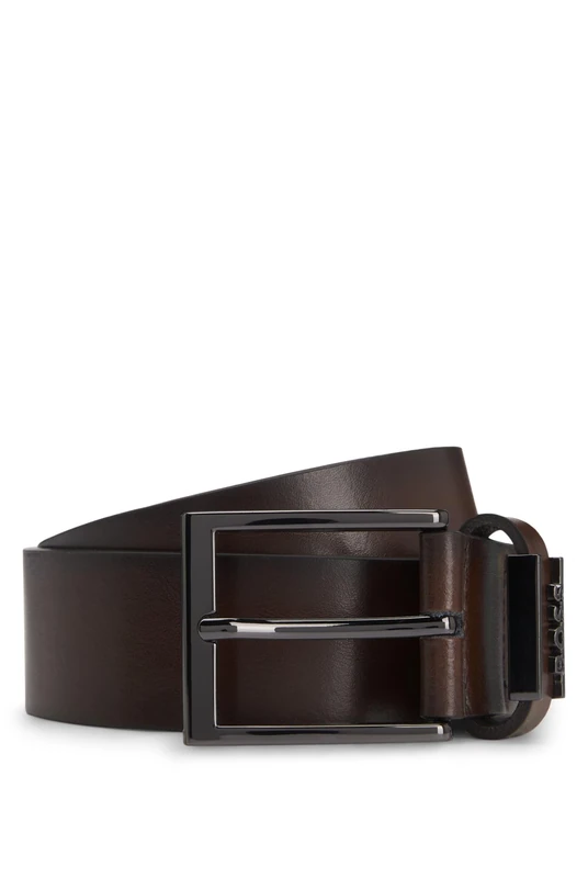 BOSS Mens Cole-Ant Sz35 Logo-hardware belt in Italian leather - Image 1