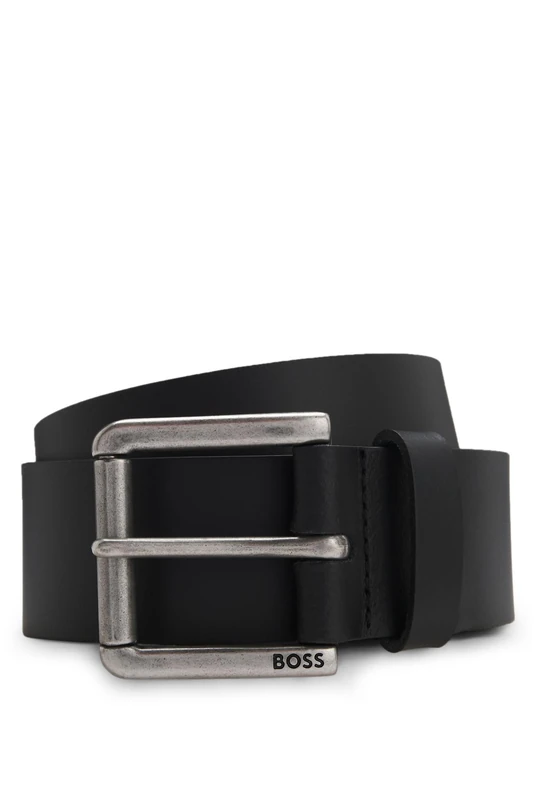 BOSS Mens Joris Sz40 Smooth-leather belt with pin buckle