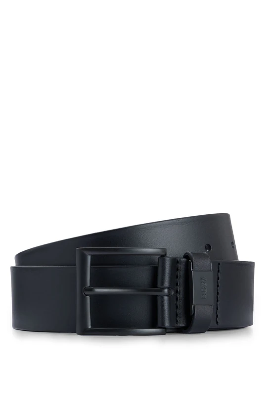 BOSS Mens Connio-B Sz40 Italian-leather belt with branded keeper