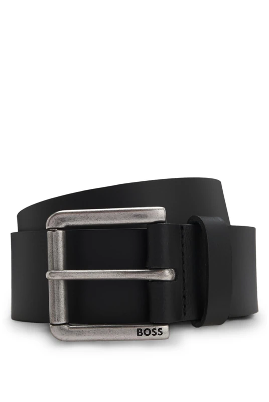 BOSS Mens Joris Sz40 Smooth-leather belt with pin buckle