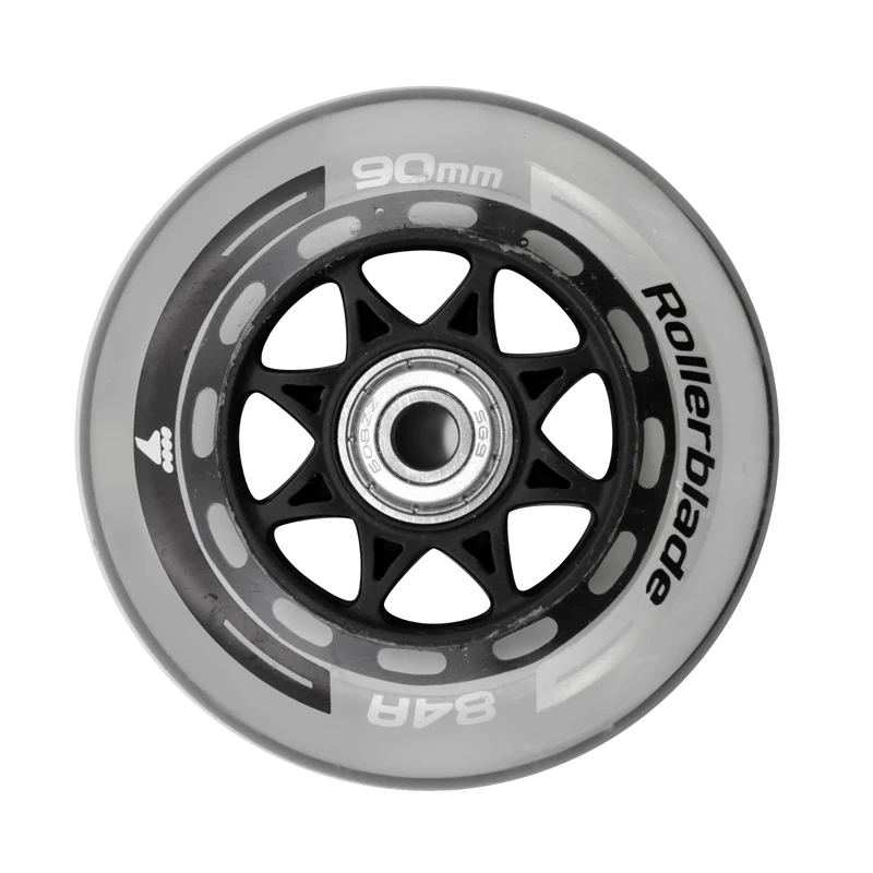 Rollerblade 90 mm/SG9 Wheel/Bearing XT, 8 Inline Skate Wheels, Replacement Wheels, Unisex, Clear, 90 mm/SG9
