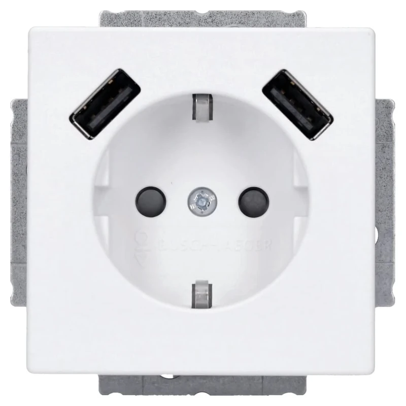 Voltking Busch-Jaeger 20 EUCB2USB-884 Schuko 2X USB Socket Studio White Matt 2CKA002011A6277