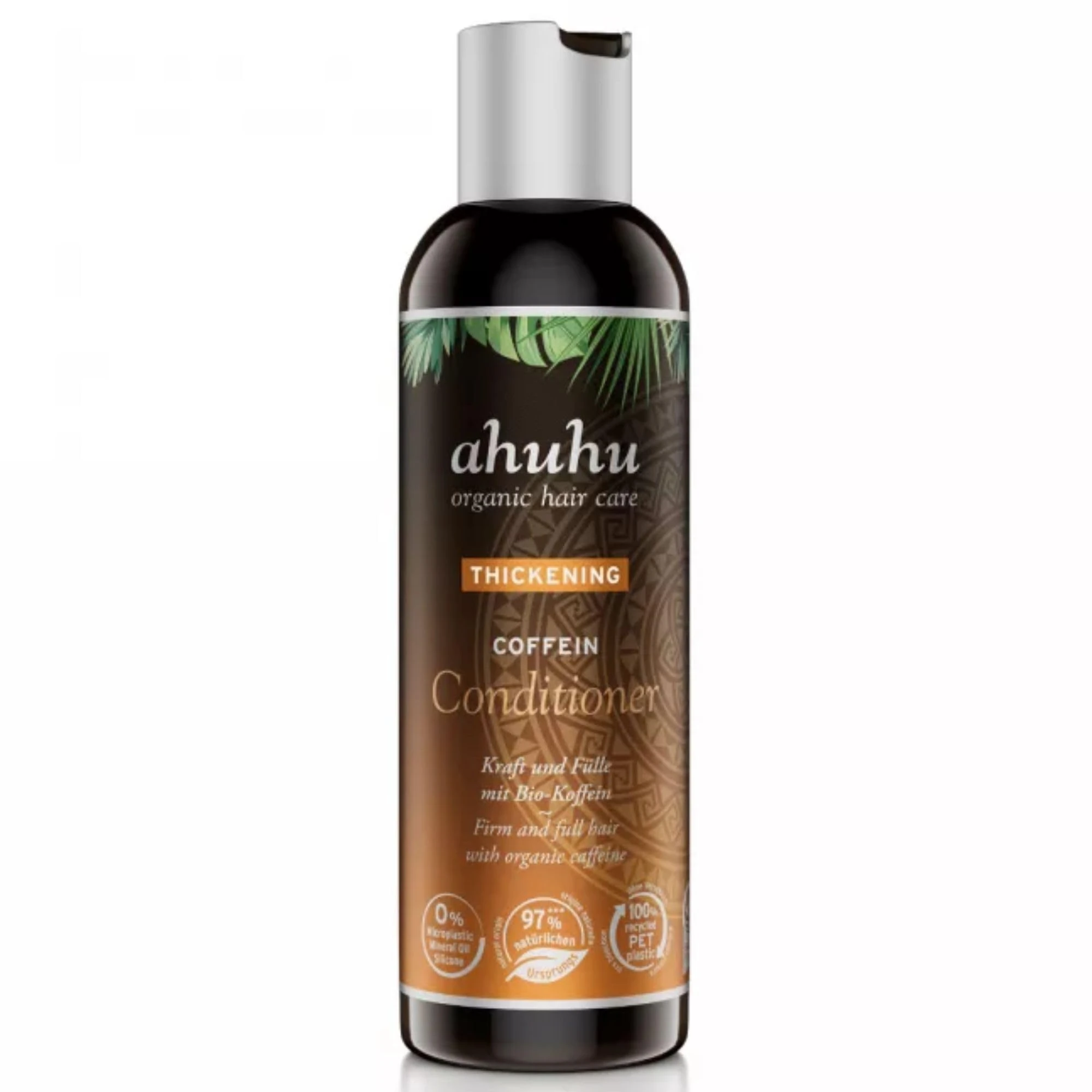 ahuhu THICKENING Caffeine Conditioner (200 ml) – Hair Growth Conditioner for Damaged Hair, Strengthens Fine & Thinning Hair, Organic Caffeine & Rice Starch Formula, Silicone-Free, Hair Care for Women