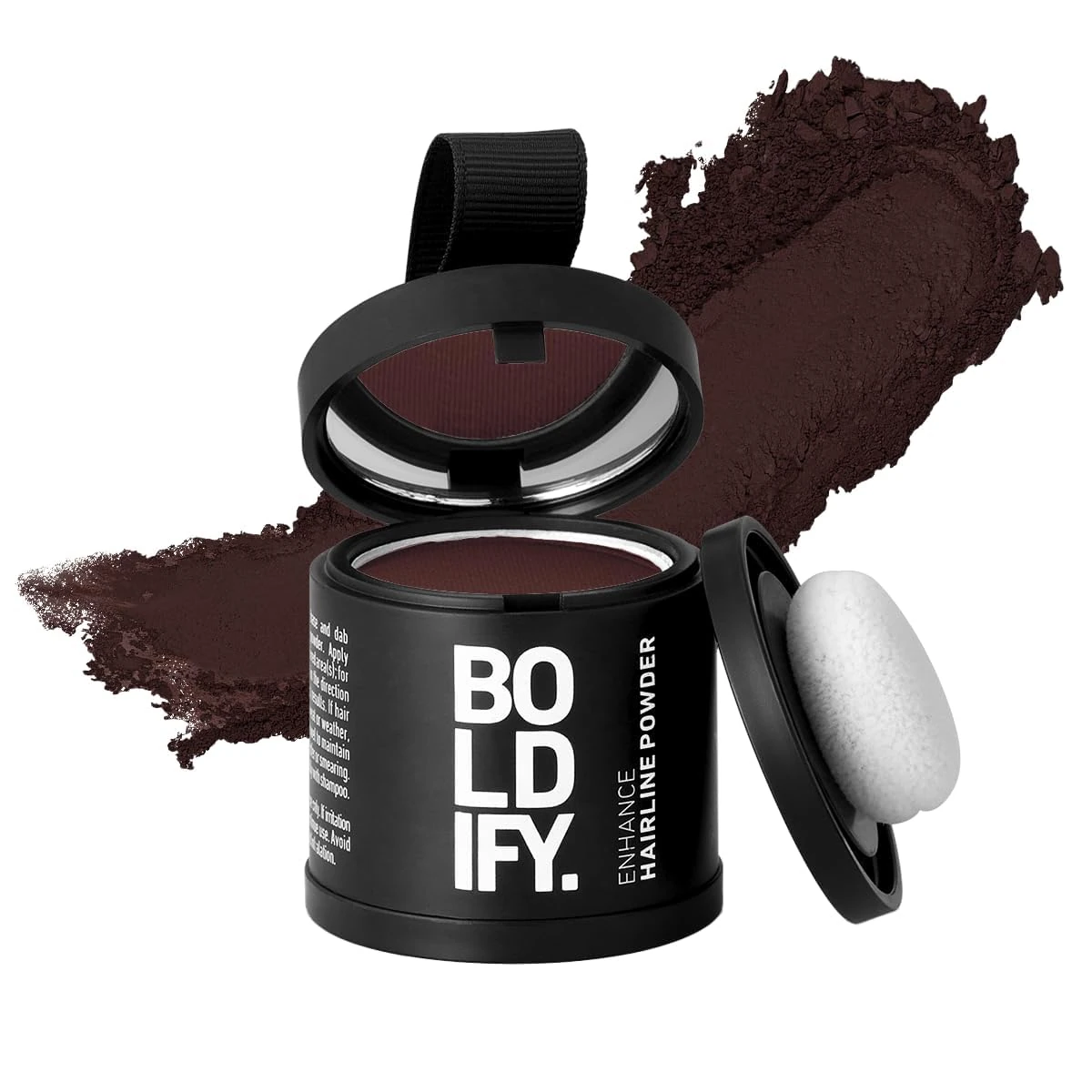 BOLDIFY Hairline Powder (LARGE, 10g) - Root Touch Up Hair Color for Gray Coverage - Bald Spot Concealing Hair Powder for Women and Men - 24-Hour Stain-Proof - Dark Auburn