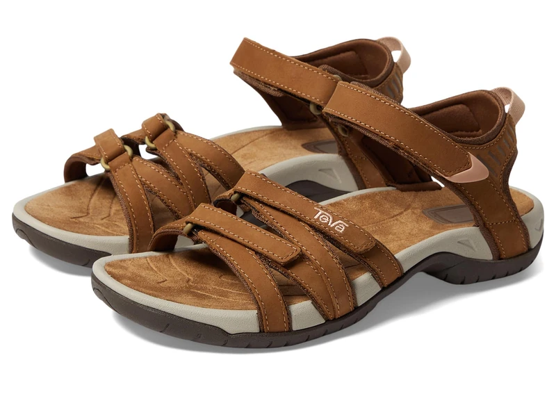 Teva Women's Tirra Leather Sandal, Honey Brown, UK 4