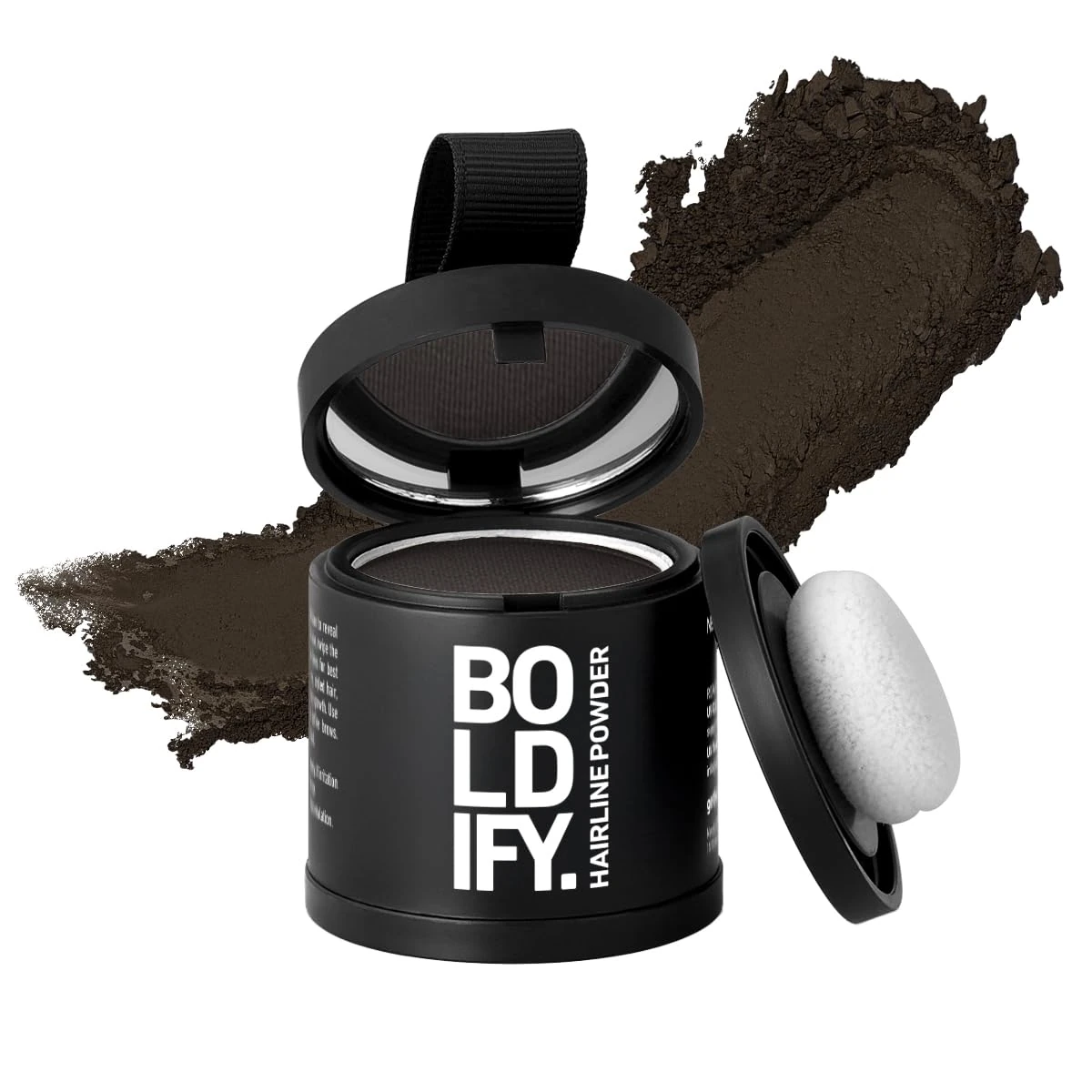 BOLDIFY Hairline Powder (LARGE, 10g) - Root Touch Up Hair Color for Gray Coverage - Bald Spot Concealing Hair Powder for Women and Men - 24-Hour Stain-Proof - Ash Brown