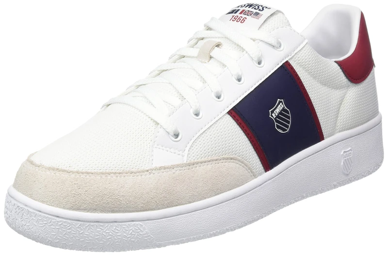 K-Swiss Men's Slammtennis Cc Txt Sneaker, Wht Rhubarb Peacot, 6.5 UK
