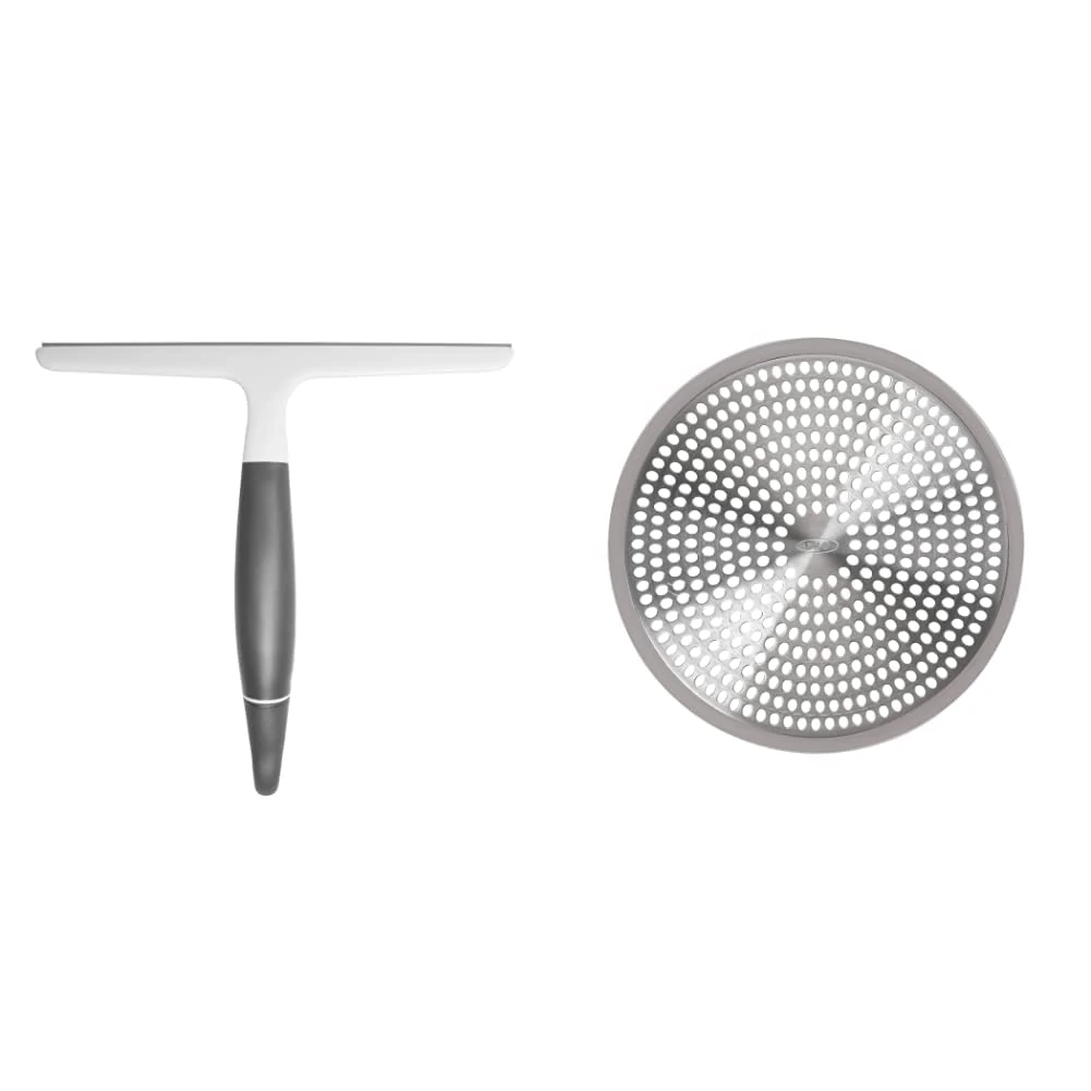 OXO Good Grips Wiper Blade Squeegee & Good Grips Shower Stall Drain Protector