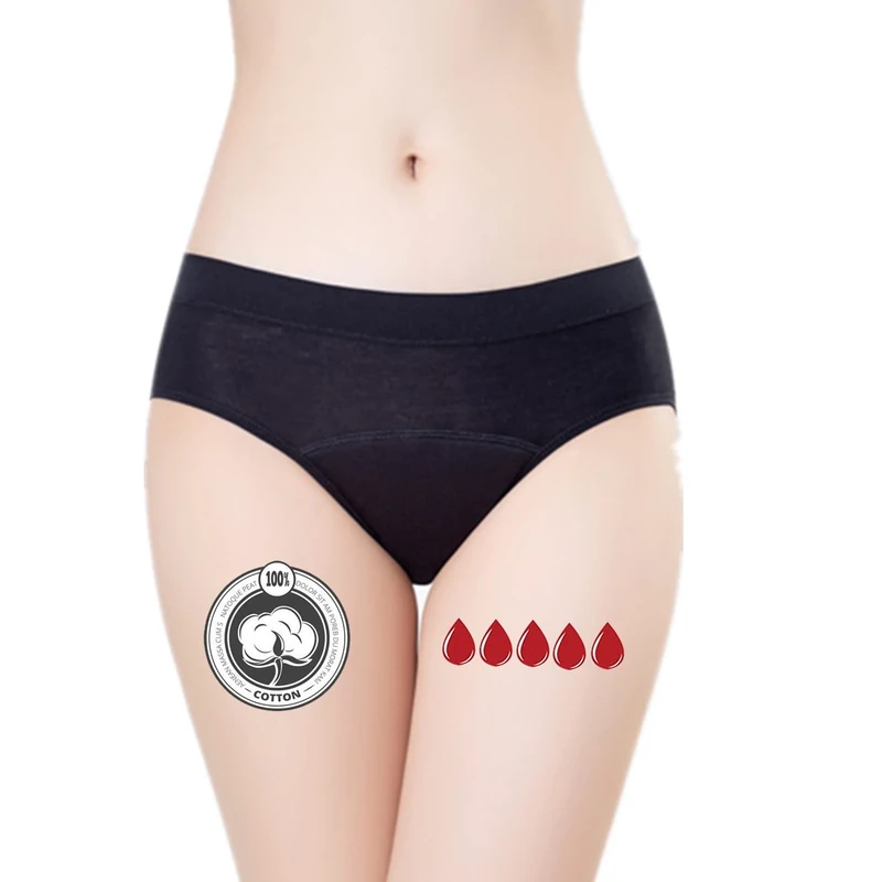 ZVZK Period Underwear Heavy Flow Women Absorbent Leak Proof Panty Girls Period Pants Menstrual Panties for teens (XS,Pack of 1)