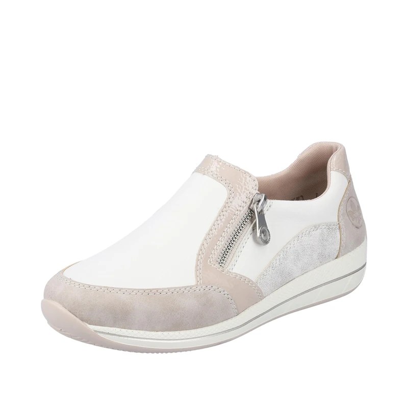 Rieker Women's N1151 Loafer, White Combi, 6.5 UK