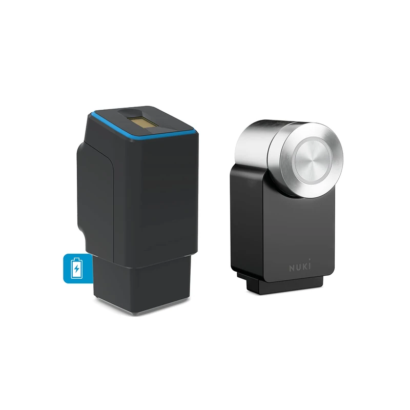 EKEY UNO 200228 Fingerprint with battery including Nuki Smart Lock 3.0 Pro Black Operated retrofit Set for All Standard Doors