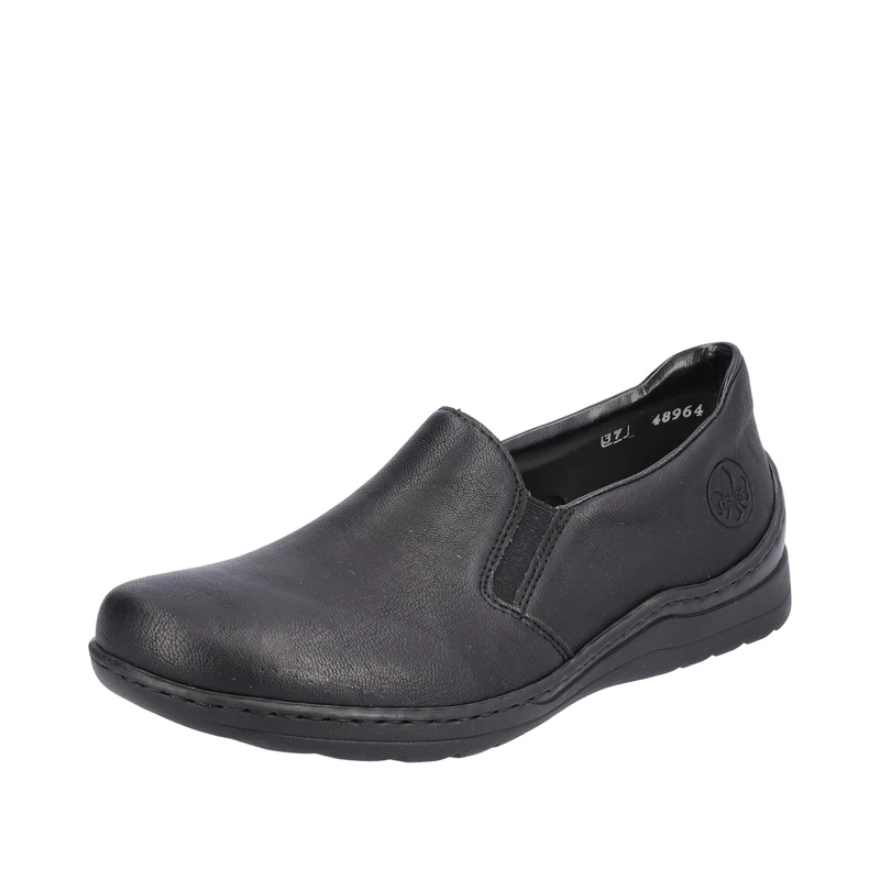 Rieker 48964 Women's Slippers Extra Wide with Elastic Band and Soft Leather Insole, Black 00, 8 UK