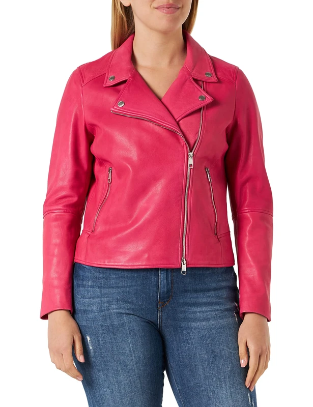 BOSS Women's C_Saleli3 Leather_Jacket, Medium Pink660, 36