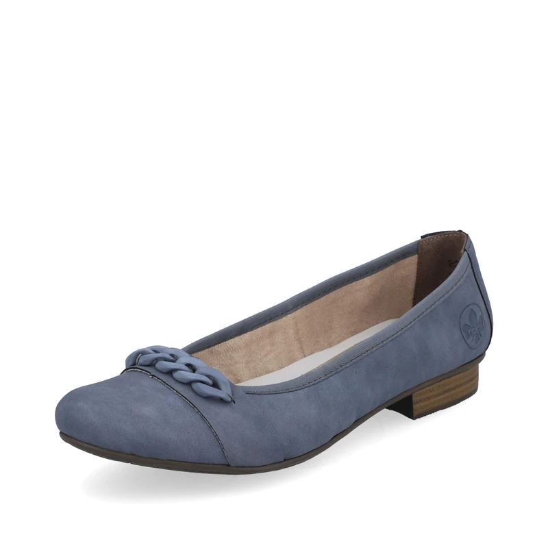 Rieker Women's 51990 Ballet Flats, Blue, 3.5 UK