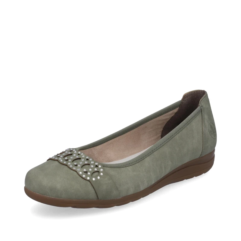 Rieker Women's L9359 Ballet Flats, Green, 3.5 UK