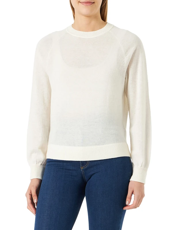 BOSS Women's C_fanaria Knitted Sweater, Open White118, L