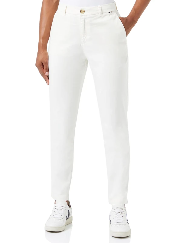 BOSS Women's C_tachini2-d Trousers, Open White118, 24