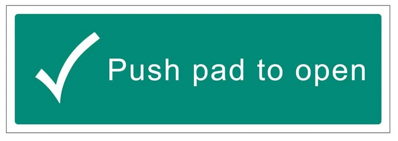 Braille - Push pad to open 450x150mm