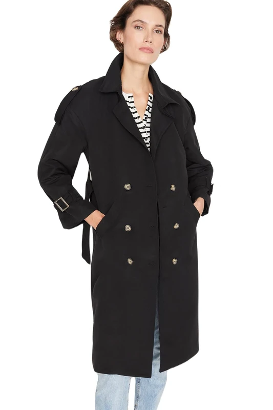 Trendyol FeMan Oversize Double-breasted Woven Trench Coat
