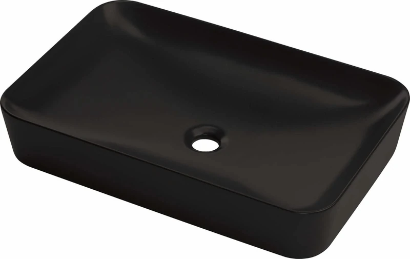 Countertop Ceramic Bathroom Sink - 60x40 cm - Deante Tess - Nero - CDS_NU6S