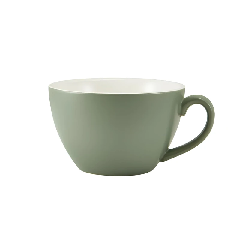 Genware Porcelain Matt Sage Bowl Shaped Cup 340ml / 12oz, 322134MSG, Pack of 6