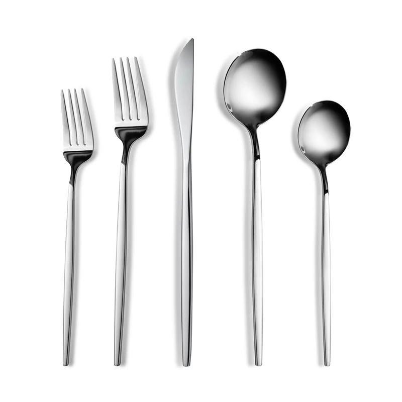 KARACA Orion 30-Piece Cutlery Set for 6 People - 18/10 Stainless Steel Cutlery Set, Tableware Flatware Silverware Set with Knife Fork Spoon Set, Mixed & Luxury Cutlery Set, Platinum