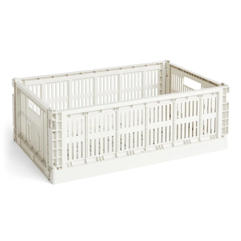 HAY Colour Crate 541466 Transport Box L Recycled Polypropylene White Dimensions: 34.5 cm x 53 cm x 18.5 cm - Image 1