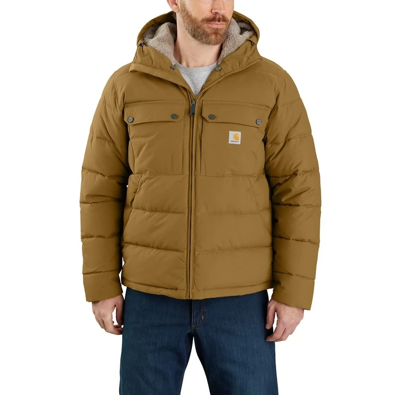 Carhartt Men Winter Jacket Loose Fit Midweight Insulated, Color:Oak Brown, Size:M