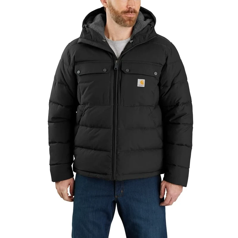 Carhartt Men Winter Jacket Loose Fit Midweight Insulated, Color:Black, Size:S