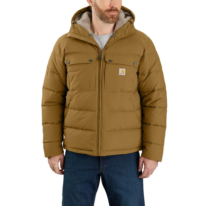 Carhartt Men Winter Jacket Loose Fit Midweight Insulated, Color:Oak Brown, Size:2XL