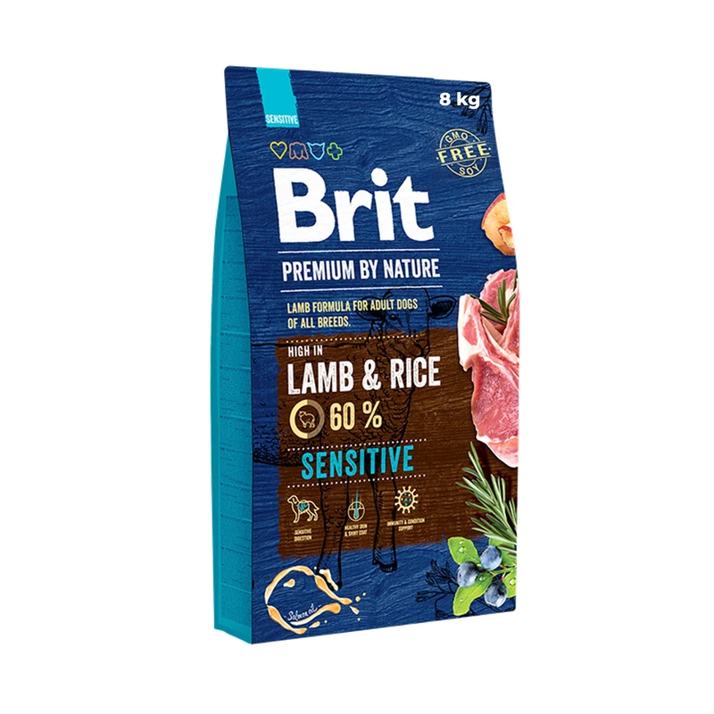 Brit Care Premium By Nature Dog Dry Food, Lamb for Sensitive Dogs, 8 kg