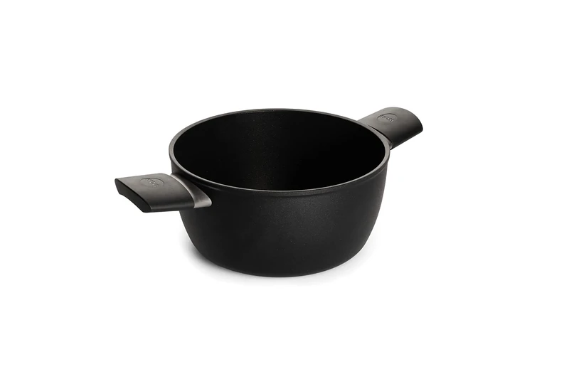 Woll Eco Lite Inductive Saucepan, Diameter 24 cm, 11 cm High, 5 litres, with 2 Side Handles, Suitable for All Types of Cookers, 100% Recycled Cast Aluminium, Oven-Safe, Black - Image 1