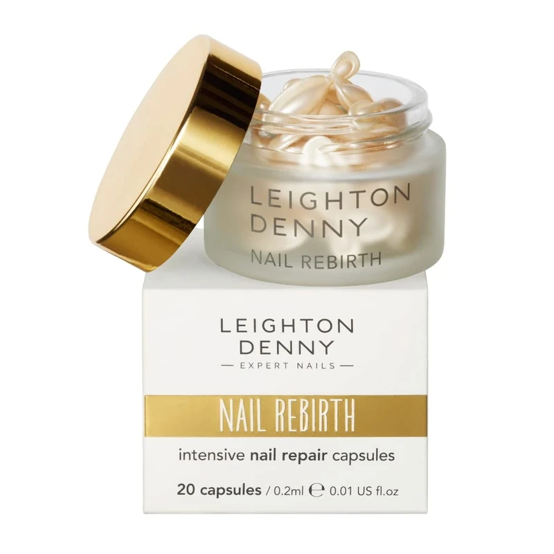 LEIGHTON DENNY Nail Rebirth - Intensive Nail Repair Capsules - Treatment for Dry, Damaged Nails - Vegan - 1 x Pack of 20 capsules