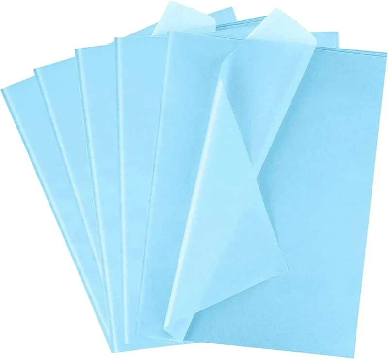 5 Sheets of Baby Blue Tissue Paper-20"x30"(50cmx75cm)-Gift Wrapping Paper- Acid Free-Kids Art and Craft Wrapping Paper Sheets. Baby Blue . SALPACK