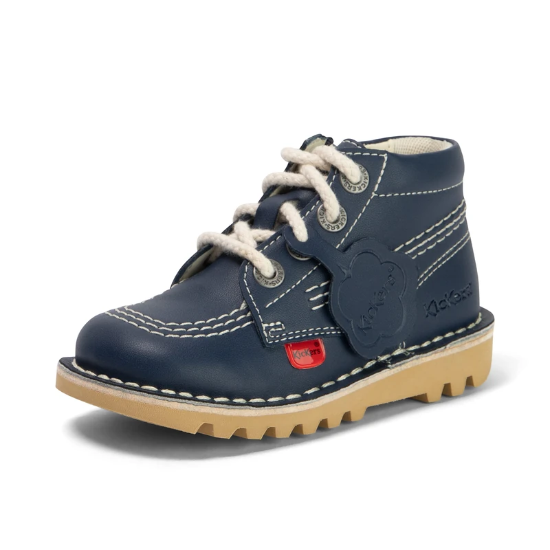 Kickers Unisex Kid's Kick Hi Classic Ankle Boots with Zip, Plant Based Material, Extra Comfortable, Added Durability, Premium Quality Ve, Navy Blue, 9 UK Child