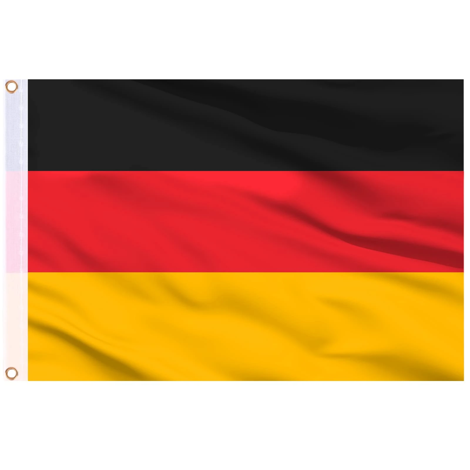 AhfuLife Germany Flag 5ft x 3ft for Party Decorations, 1Pcs Large Germania Flag Polyester Double Side with Brass Eyelets for World Cup Euro Football National Day Garden Street Indoor Outdoor