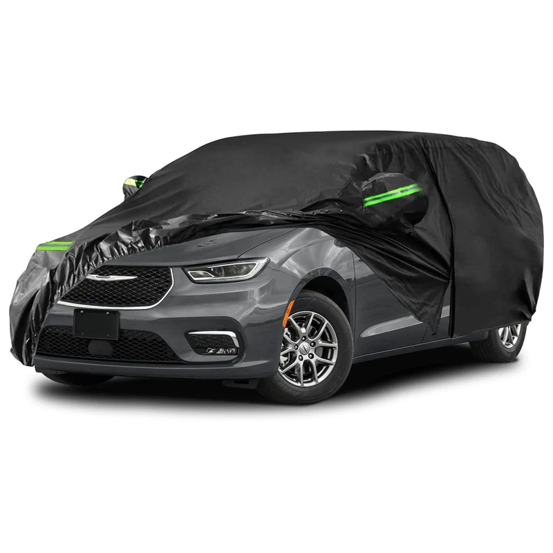 Waterproof Car Cover Replace for 2008–2016 Chrysler Town & Country Minivan, 210T All Weather Minivan Car Covers with Zipper Door for Snow Rain Dust Hail Protection