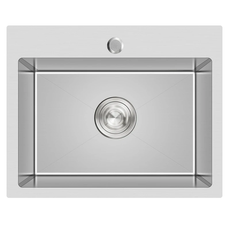 20-inch Drop in Kitchen Sink, TSIBOMU Stainless Steel Single Bowl Small Kitchen Sink Brushed Nickel,D20 xW16 xH9