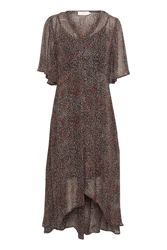 Cream Women's CRPenla Dress-Zally Fit Casual Night, Black Small Leaves, 40