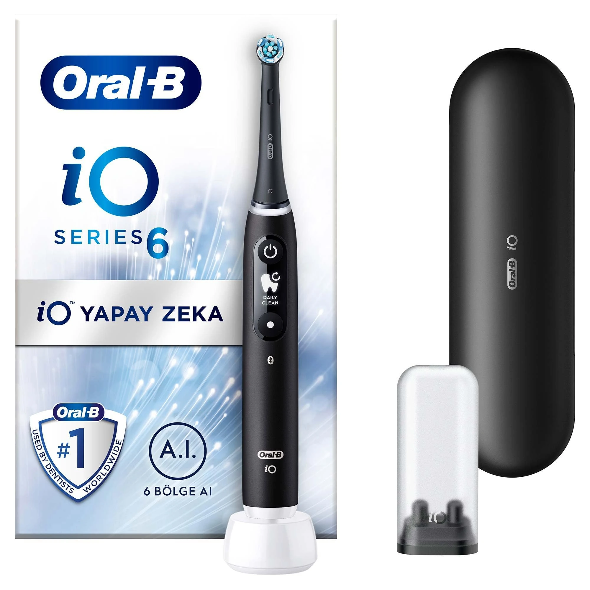 Oral-B iO Series 6 Adulte Brosse à dents rotative Noir