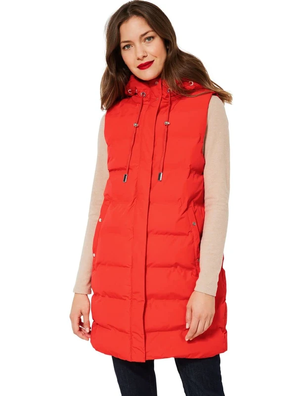 Street One Women's A220130 Quilted Vest, Vibrant Orange, 18