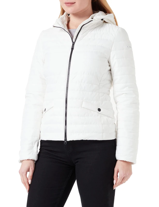Geox W ASCYTHIA Women's Jacket, Blanc DE Blanc, 38, Blanc De Blanc, 12