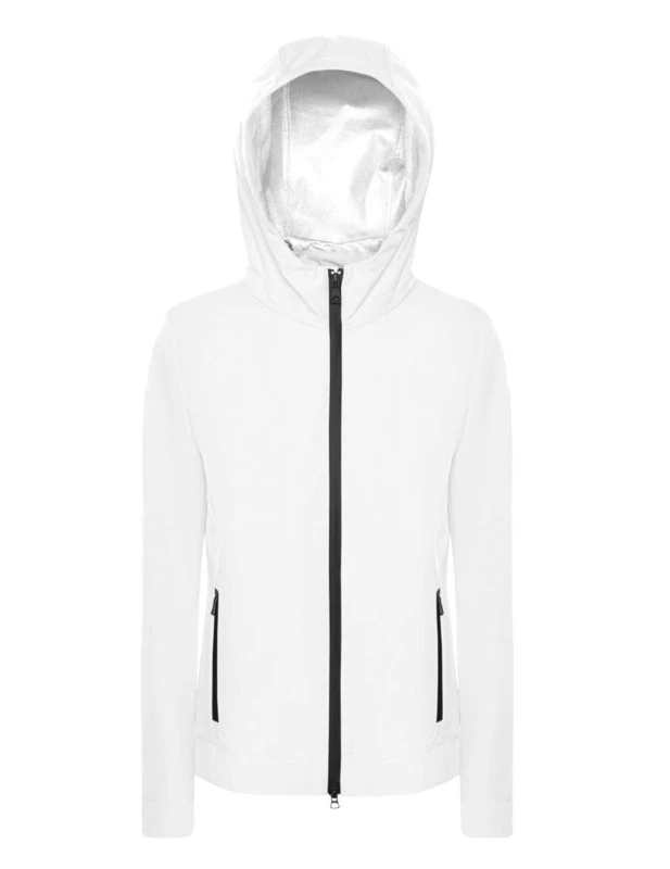 Geox Women's W SPHERICA Jacket, Blanc DE Blanc, 38, Blanc De Blanc, 12
