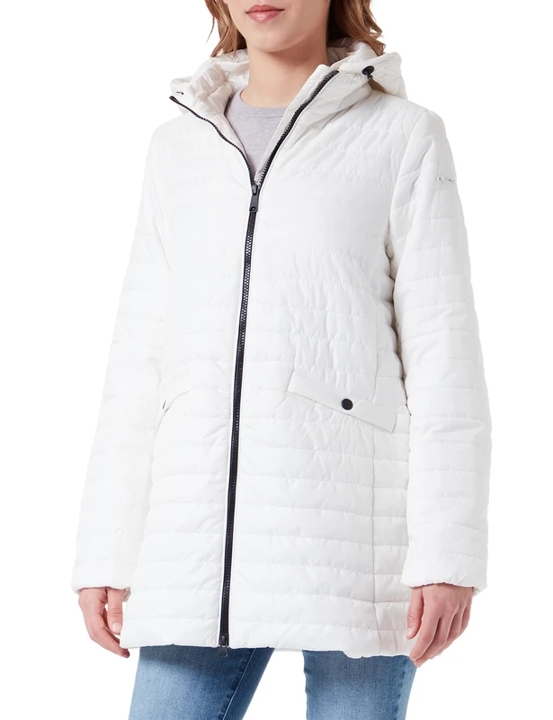 Geox W ASCYTHIA Women's Jacket, Blanc DE White, 44, Blanc De Blanc, 18